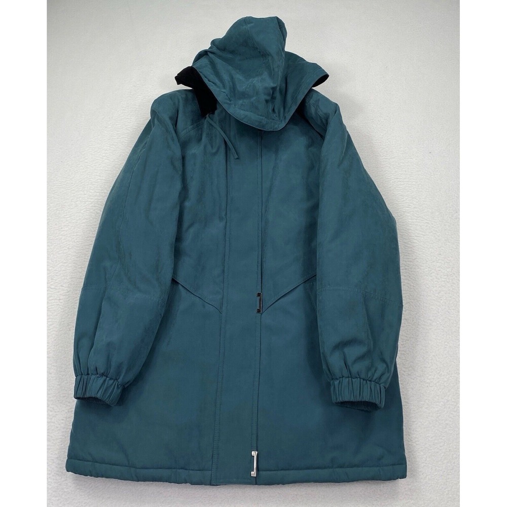 Fleet Street Women's Parka Jacket Size Medium Teal Blue‎ Hooded